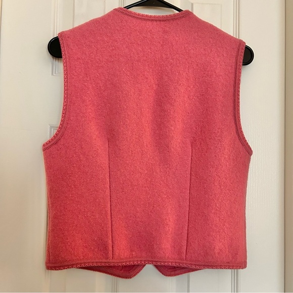 Vintage Geiger Vest Pink 100% Boiled Wool Austria Size 42 or U.S. Size Small - Picture 12 of 16